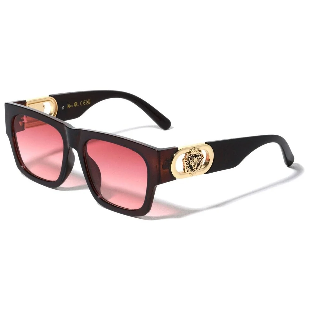 Female Sunglasses Designer Fashion Shades Women Square Frame Brown Frame‎ Pink